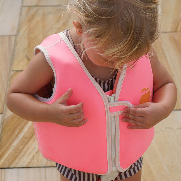 Sunnylife Kids Swim Vest 1-2 - Poppy The Peach Neon Pink