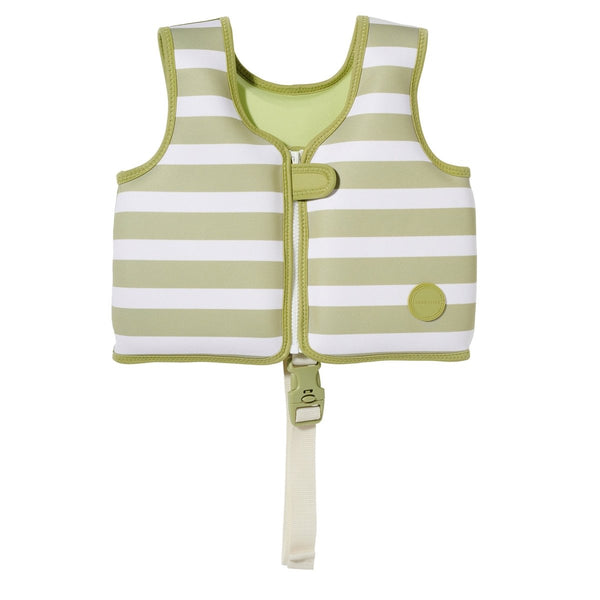 sunnylife Kids Swim Vest 2-3 - Into the Wild Green Stripe