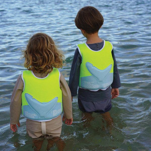 Sunnylife Kids Swim Vest 2-3 - Salty The Shark Neon Yellow