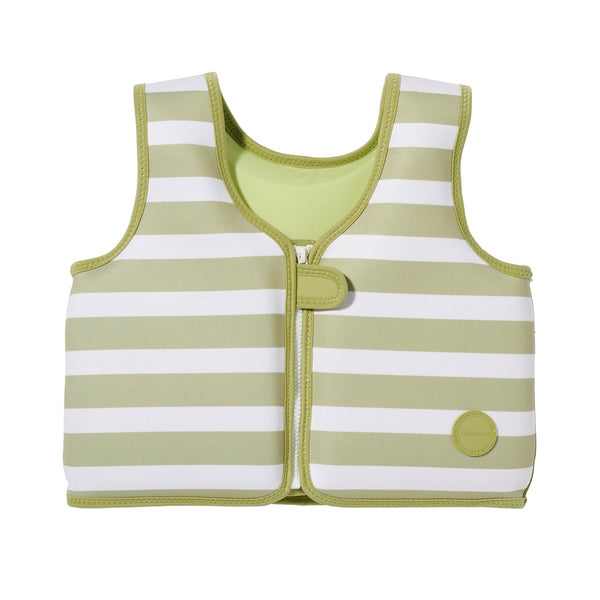 sunnylife Kids Swim Vest 3-6 - Into the Wild Green Stripe