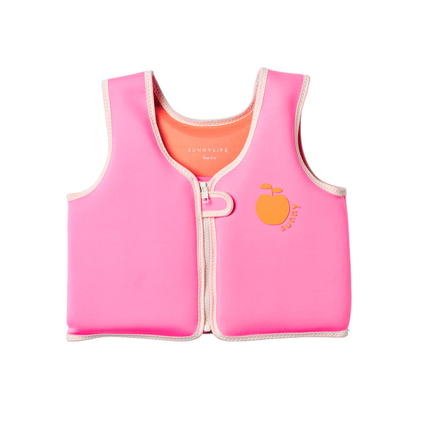 sunnylife Kids Swim Vest 3-6 - Poppy the Peach Neon Pink