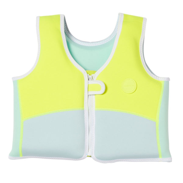 sunnylife Kids Swim Vest 3-6 - Salty The Shark Neon Yellow