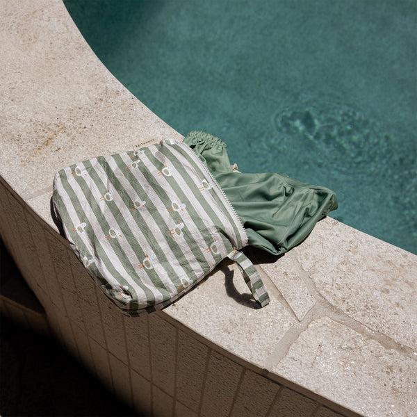 Sunnylife Kids Wet Bag - Sammy The Seagull Green Stripe
