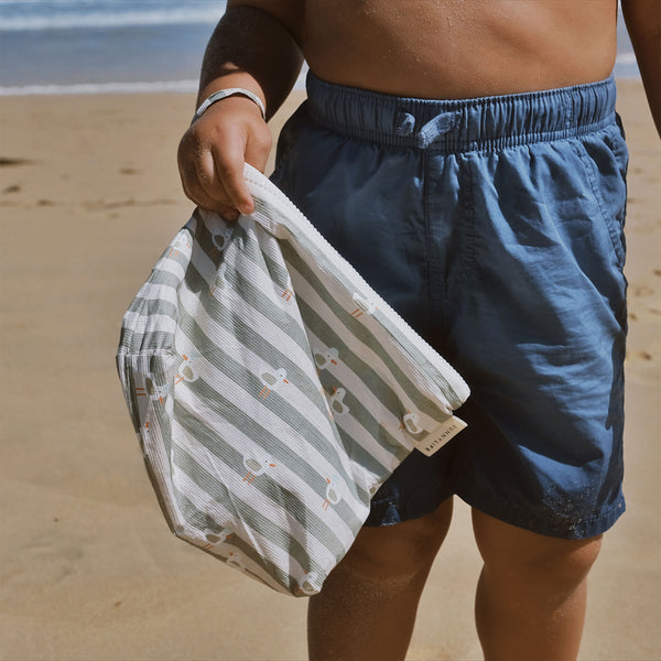 Sunnylife Kids Wet Bag - Sammy The Seagull Green Stripe