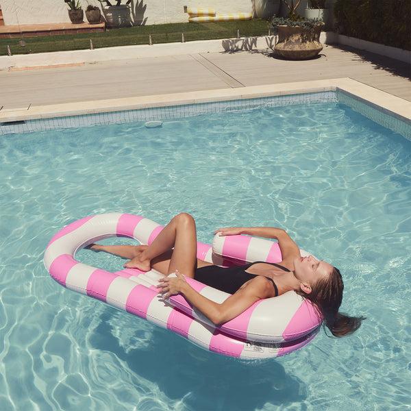 Sunnylife Laze & Lounge Float - Pool Party Magenta Stripe