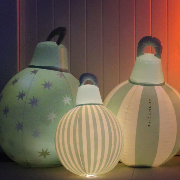 Sunnylife Light Up Christmas Baubles Green Set Of 3