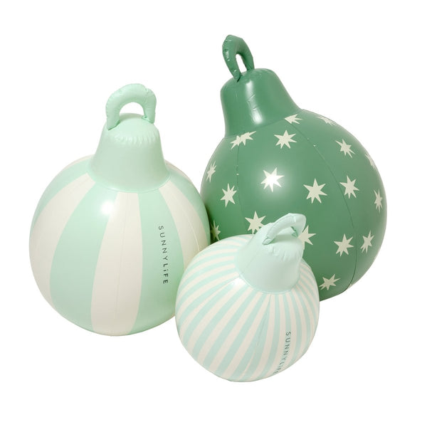 sunnylife Light Up Christmas Baubles Green Set of 3