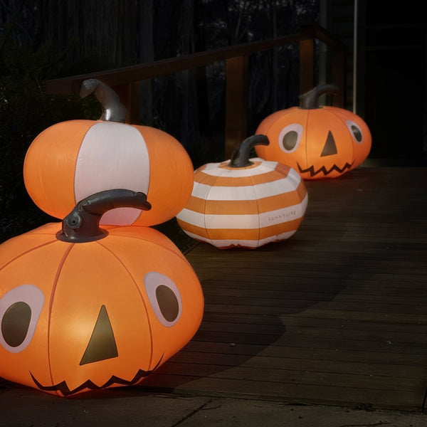 Sunnylife Light Up Orange Inflatable Halloween Pumpkins Set Of 3