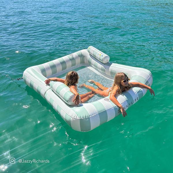 Sunnylife Luxe Twin Hammock Float - The Vacay Olive Stripe