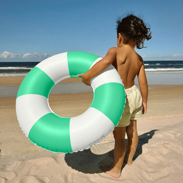 Sunnylife Mini Tube Pool Ring - Pool Party Green Stripe