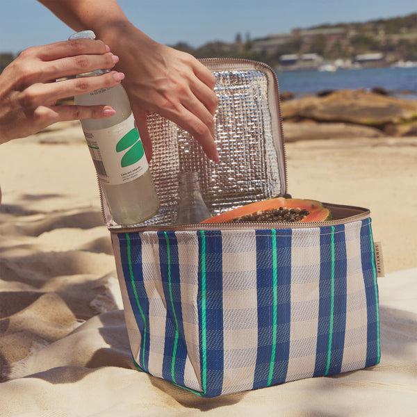 Sunnylife Recycled Nylon Cooler Lunch Bag - La Mer Blue Neon