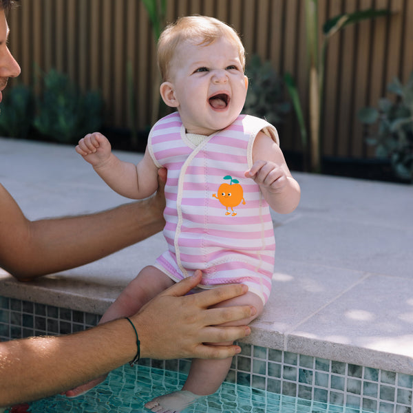 Sunnylife Baby Wetsuit - Poppy The Peach Pink Stripe