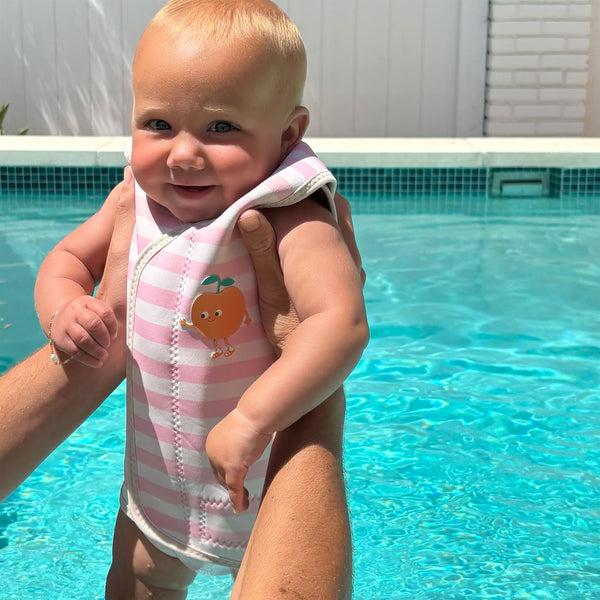 Sunnylife Baby Wetsuit - Poppy The Peach Pink Stripe
