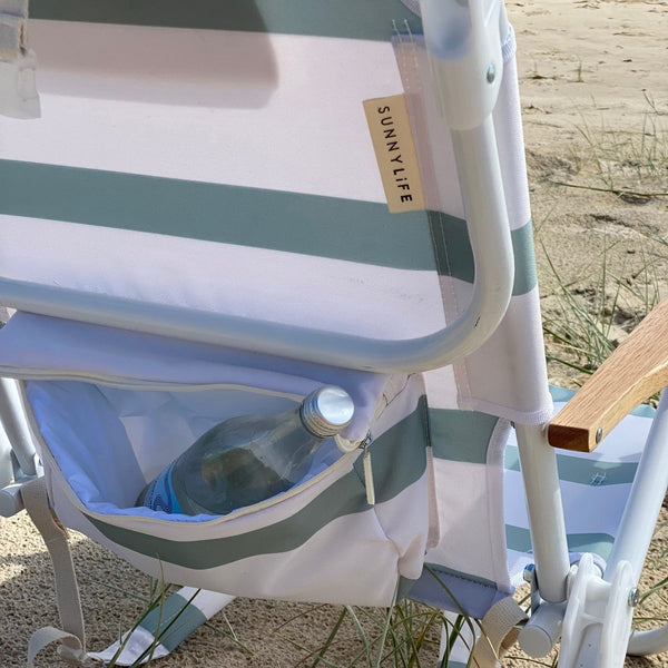 Sunnylife Beach Chair Deluxe - La Palma Sage Stripe