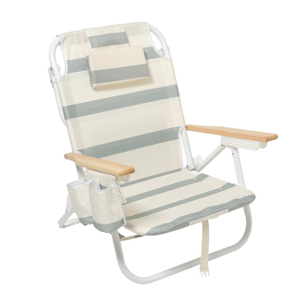 sunnylife Beach Chair Deluxe - La Palma Sage Stripe