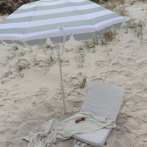 Sunnylife Compact Beach Umbrella - Sea Sage Stripe
