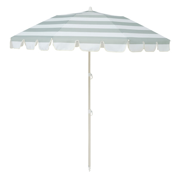 sunnylife Compact Beach Umbrella - Sea Sage Stripe