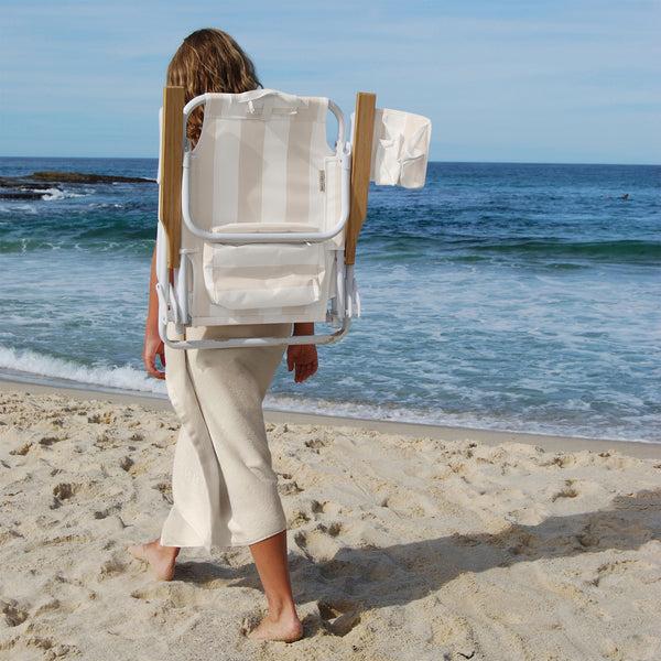 sunnylife Deluxe Beach Chair - Oyster Stripe