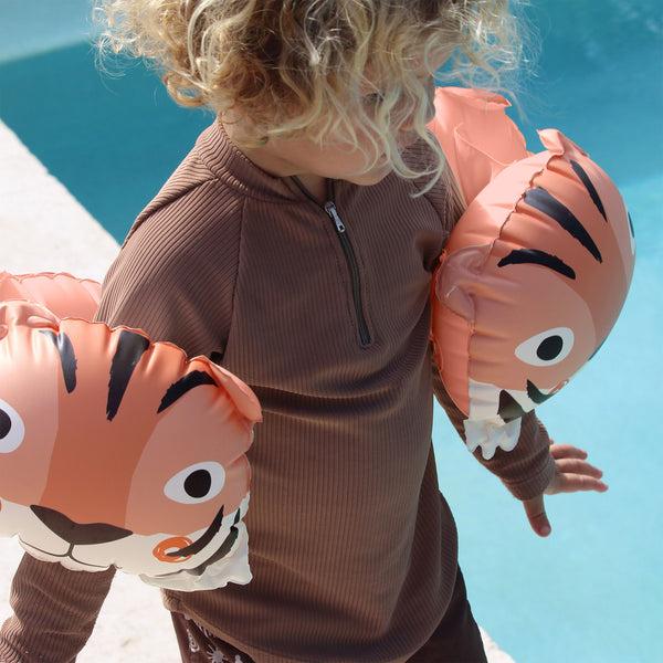 Sunnylife Inflatable Arm Band - Tino The Tiger Clay