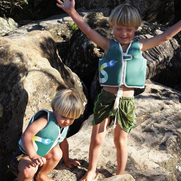 Sunnylife Kids Swim Vest 1-2 - Into The Jungle Green