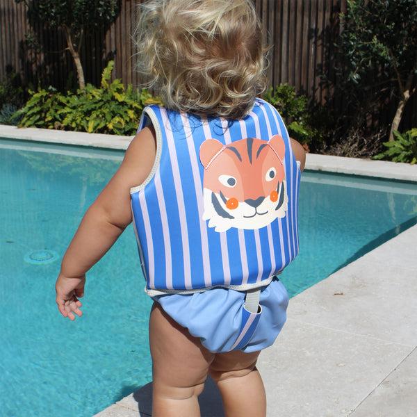 Sunnylife Kids Swim Vest 1-2 - Tino The Tiger Blue