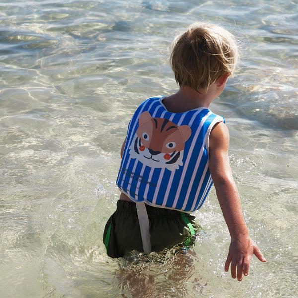 Sunnylife Kids Swim Vest 2-3 - Tino The Tiger Blue