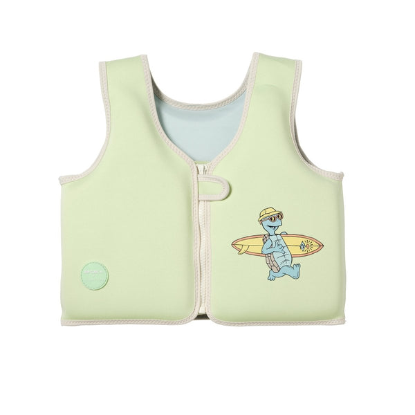 sunnylife Kids Swim Vest 3-6 - Shred Turtle Green