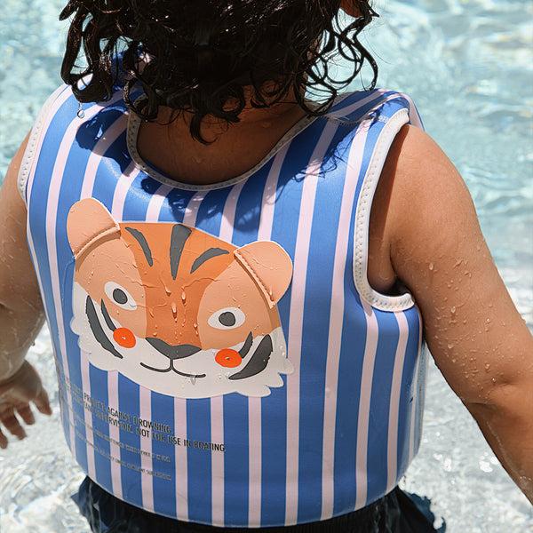 Sunnylife Kids Swim Vest 3-6 - Tino The Tiger Blue