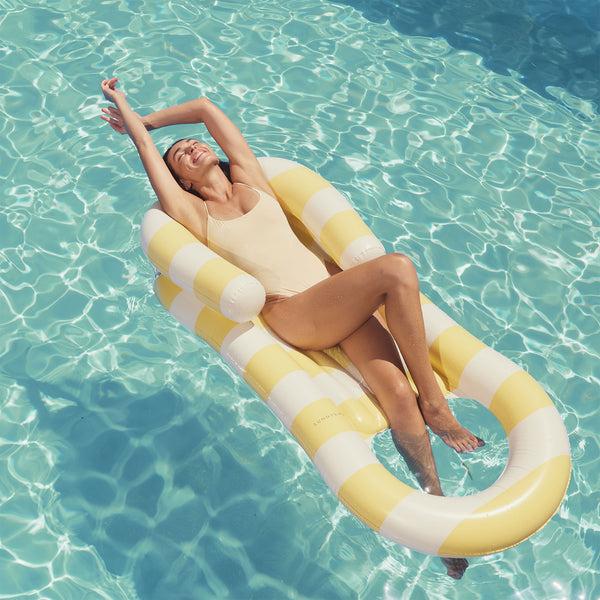 Sunnylife Laze & Lounge Float - La Mer Limon Stripe