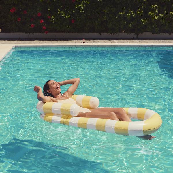 Sunnylife Laze & Lounge Float - La Mer Limon Stripe
