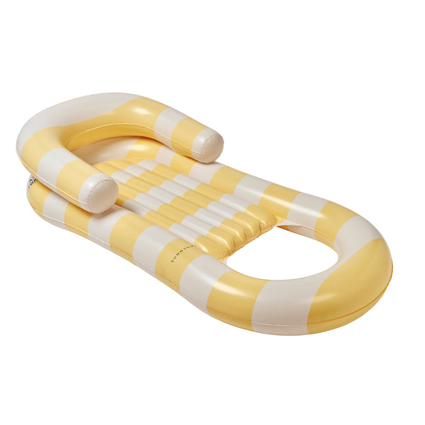 sunnylife Laze & Lounge Float - La Mer Limon Stripe