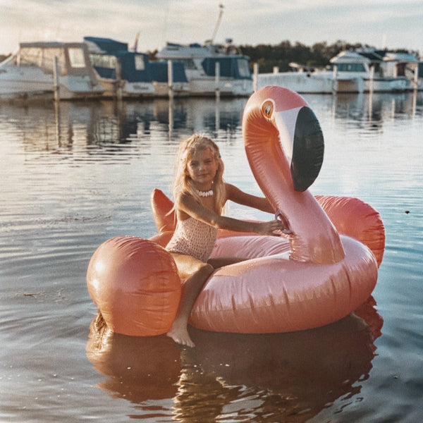 Sunnylife Luxe Ride-On Flamingo Float - Rose Gold