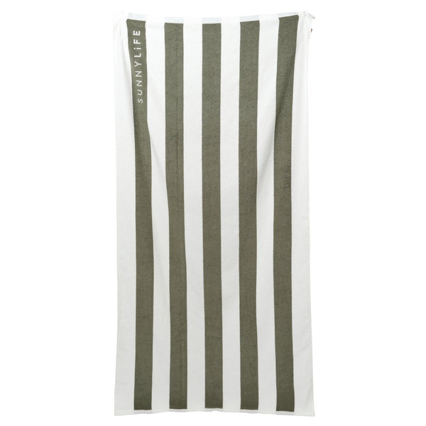sunnylife Luxe Towel - The Vacay Olive Stripe
