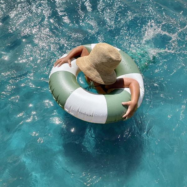 Sunnylife Mini Tube Pool Ring - Olive Stripe