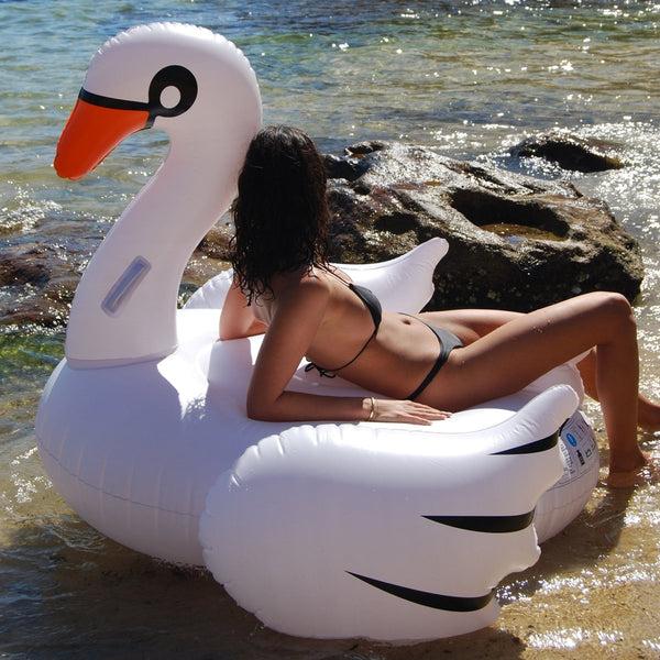 Sunnylife Original Luxe Ride-On Float Swan - White