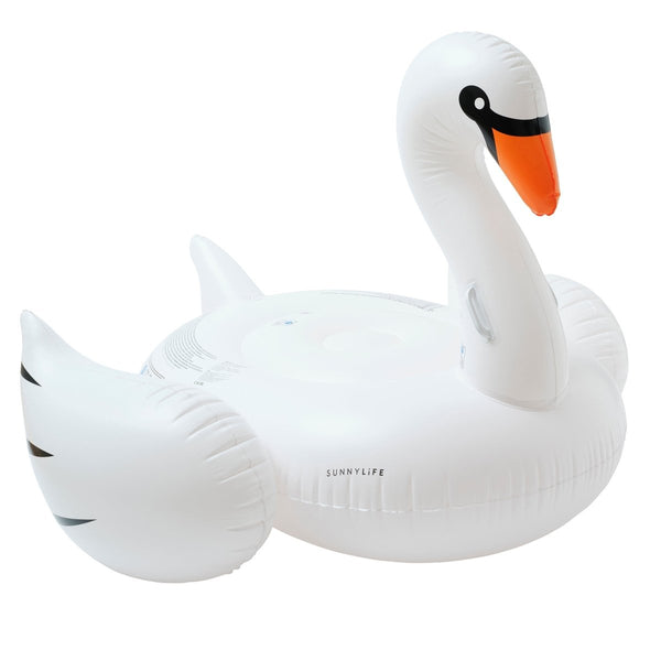 sunnylife Original Luxe Ride-On Float Swan - White