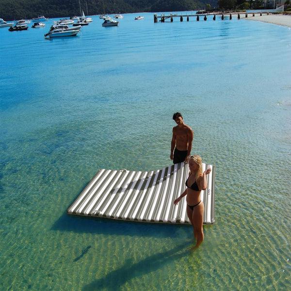 Sunnylife Party Pad Float - Seagrass Sage Stripe