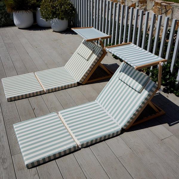 Sunnylife Pool House Daybed - La Palma Sage Stripe