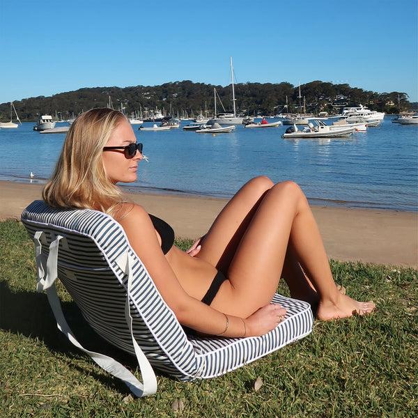 Sunnylife Take Anywhere Folding Chair - Navy Stripe