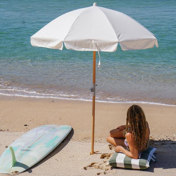 Sunnylife Terry Travel Lounger - Olive Stripe