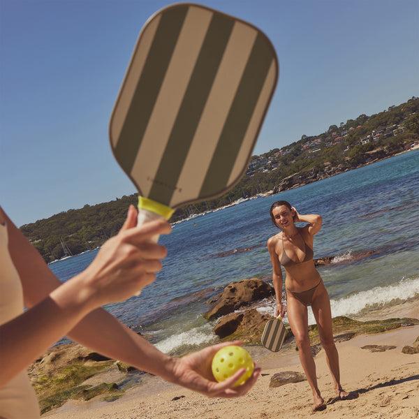 Sunnylife Wooden Pickleball Set - Seagrass Sage