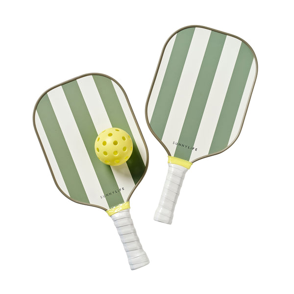 sunnylife Wooden Pickleball Set - Seagrass Sage