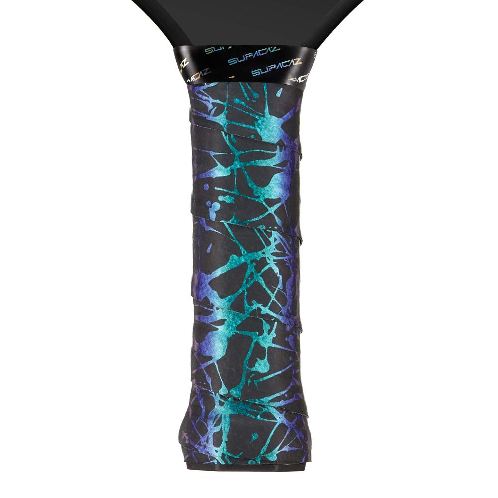 supacaz Super Sticky Kush Pickleball Overgrip – Splat – Blue Refractor – 3pk