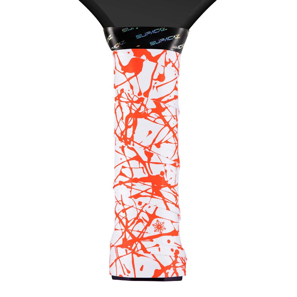 supacaz Super Sticky Kush Pickleball Overgrip – Splat – Neon Orange – 3pk