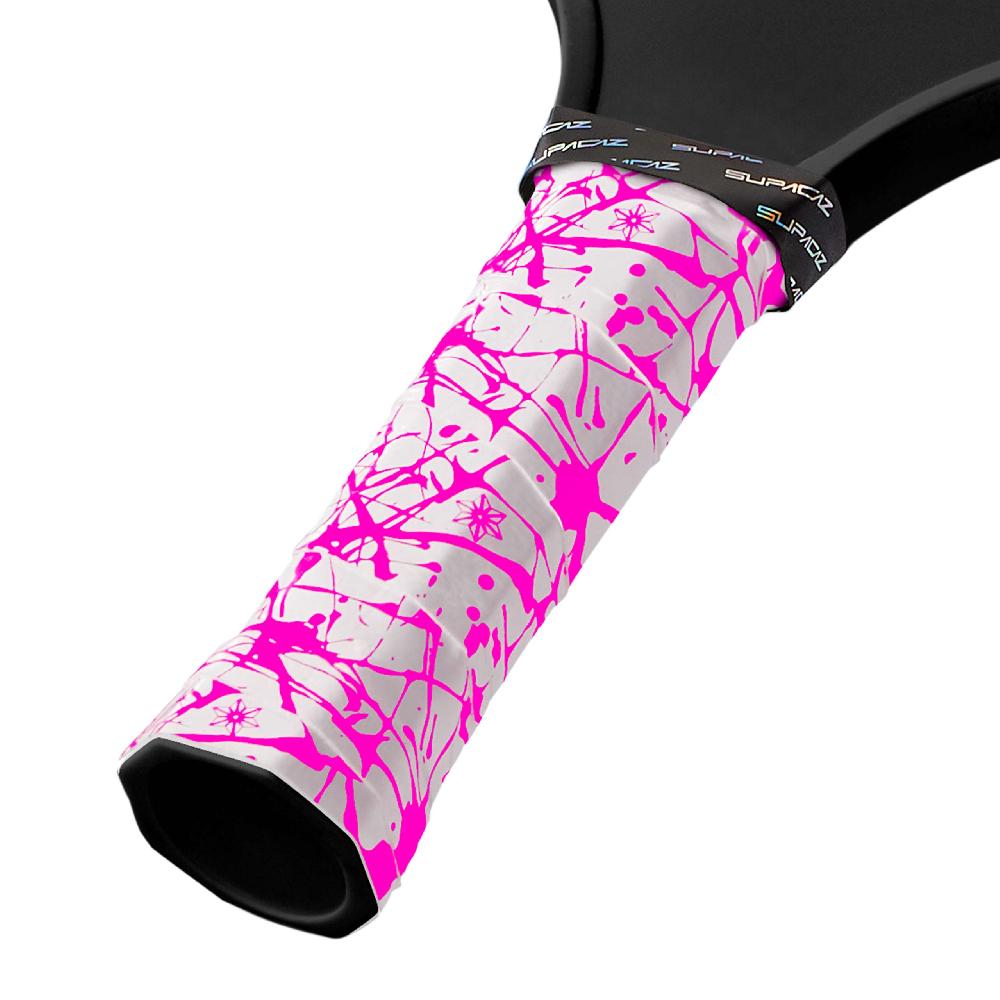 Supacaz Super Sticky Kush Pickleball Overgrip – Splat – Neon Pink – 3pk
