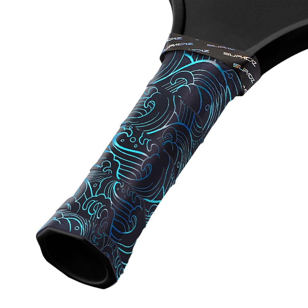Supacaz Super Sticky Kush Pickleball Overgrip – Tsunami Blue Refractor – 3pk