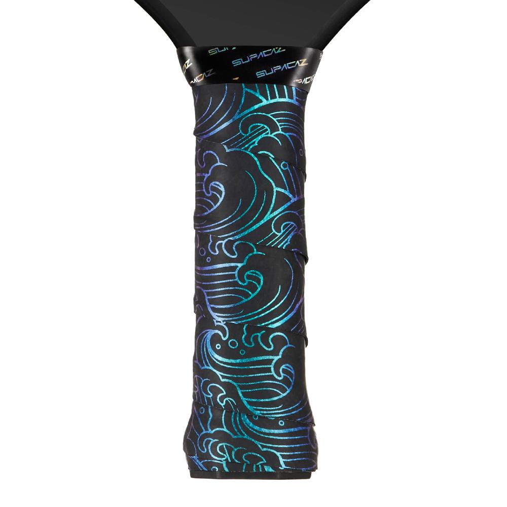 supacaz Super Sticky Kush Pickleball Overgrip – Tsunami Blue Refractor – 3pk