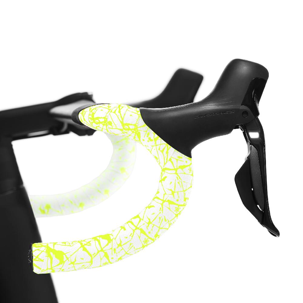 Supacaz Super Sticky Kush – Splat – Limited – White W/ Neon Yellow