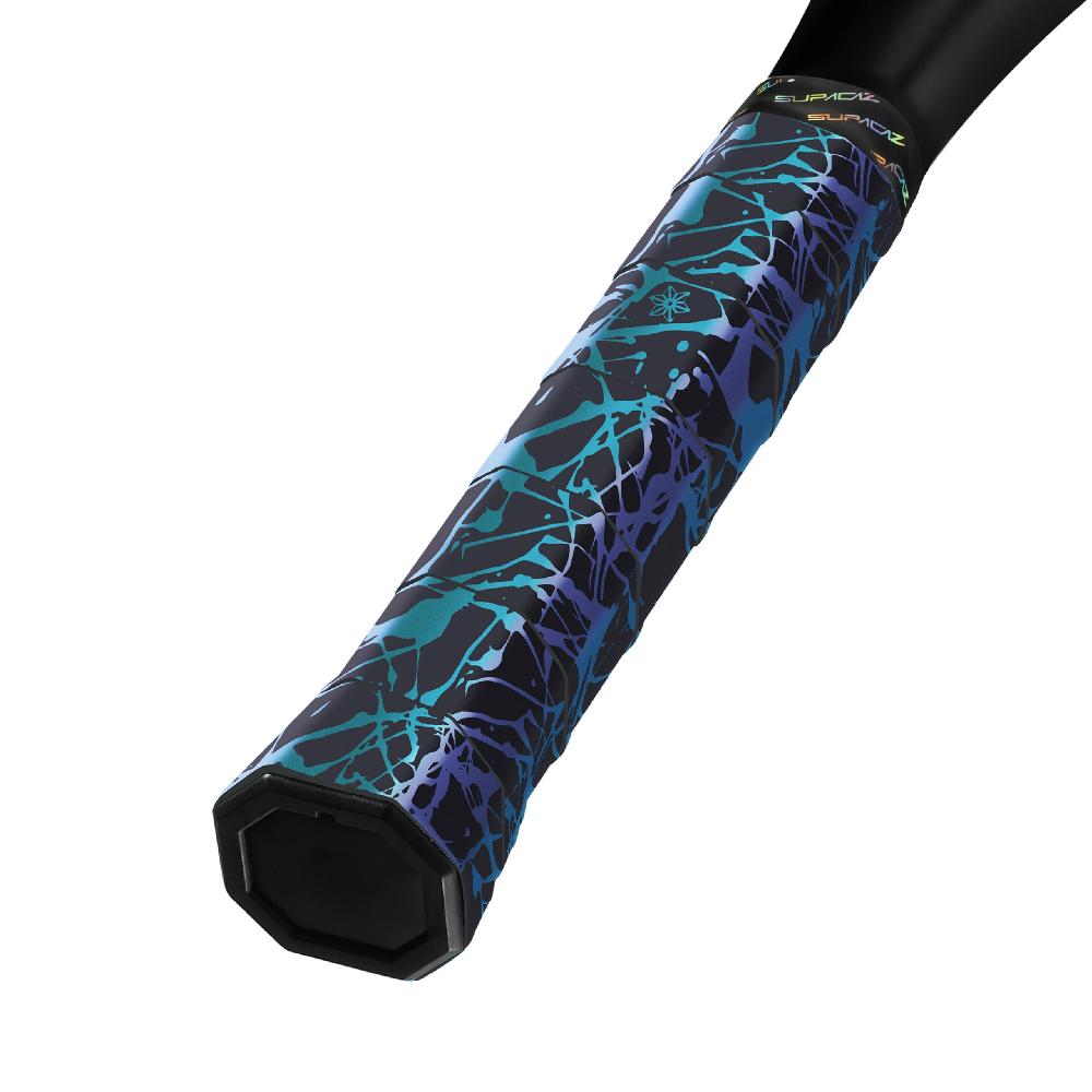Supacaz Super Sticky Kush Tennis Overgrip – Splat – Blue Refractor – 3pk