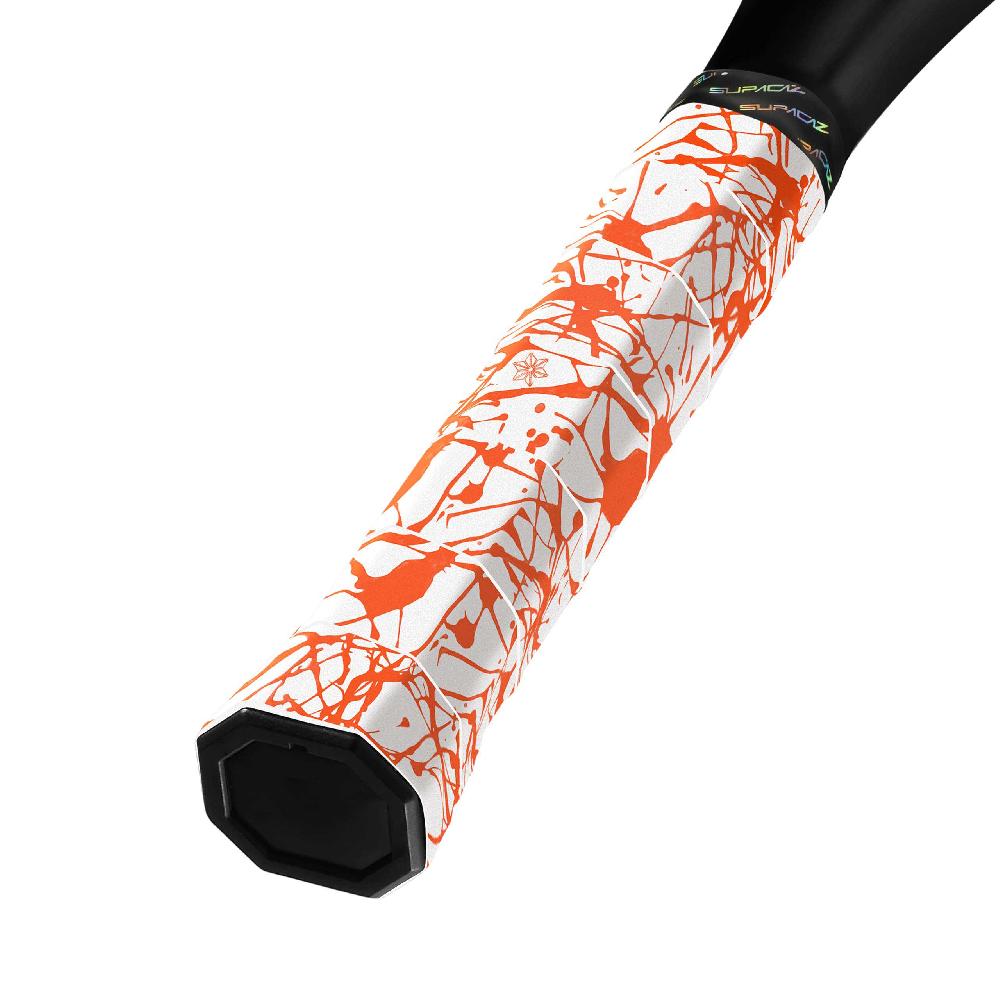 Supacaz Super Sticky Kush Tennis Overgrip – Splat – Neon Orange – 3pk